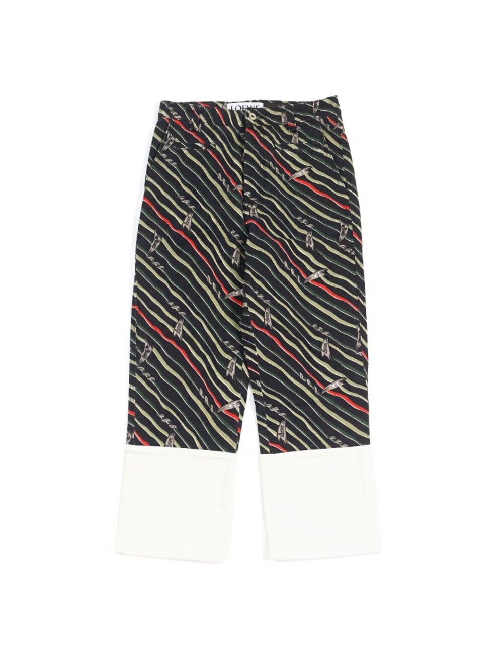 Loewe x Paula's Ibiza Logo Embroidery Leather Fisherman Pants with Patch